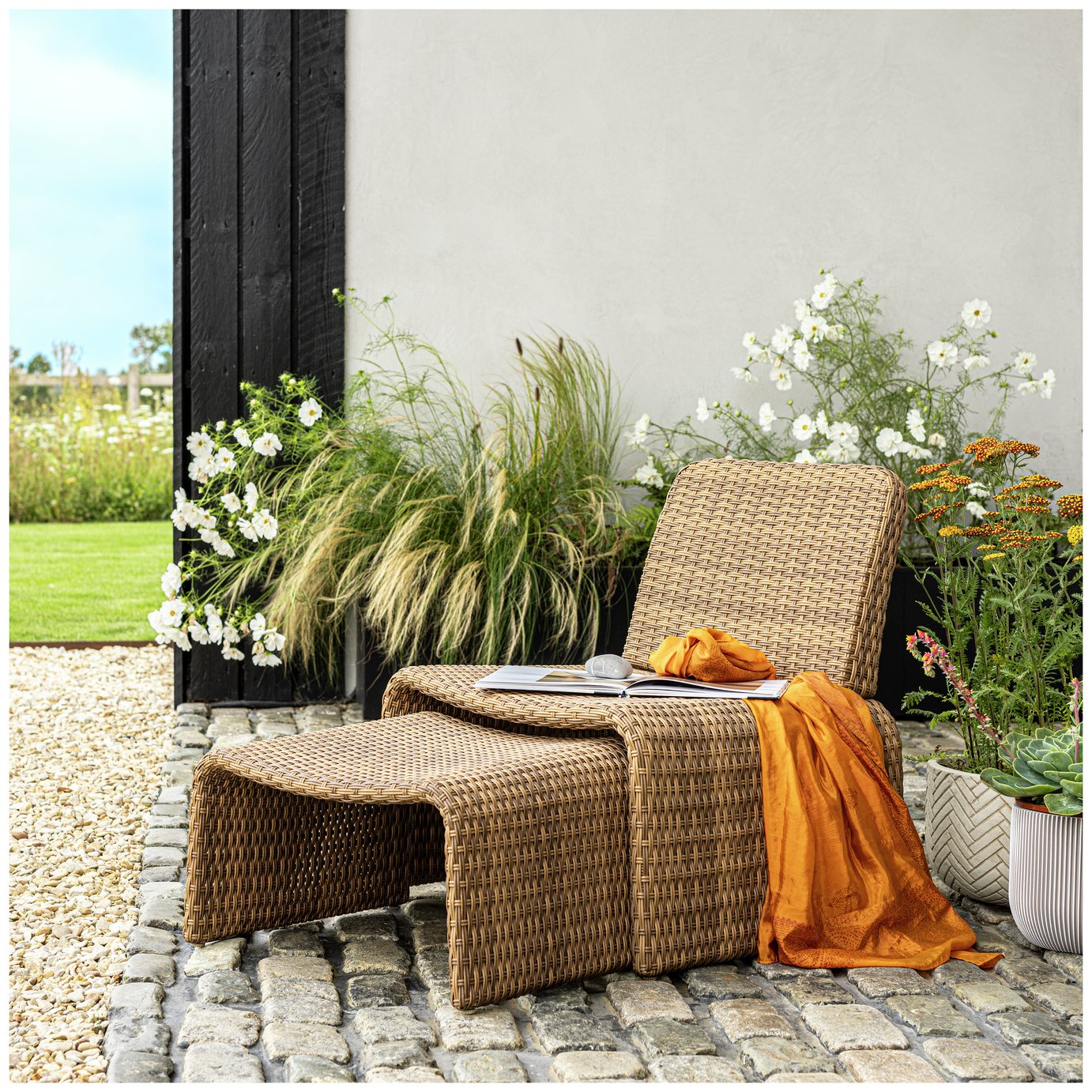 Habitat Kelham Rattan Effect Garden Chair - Brown