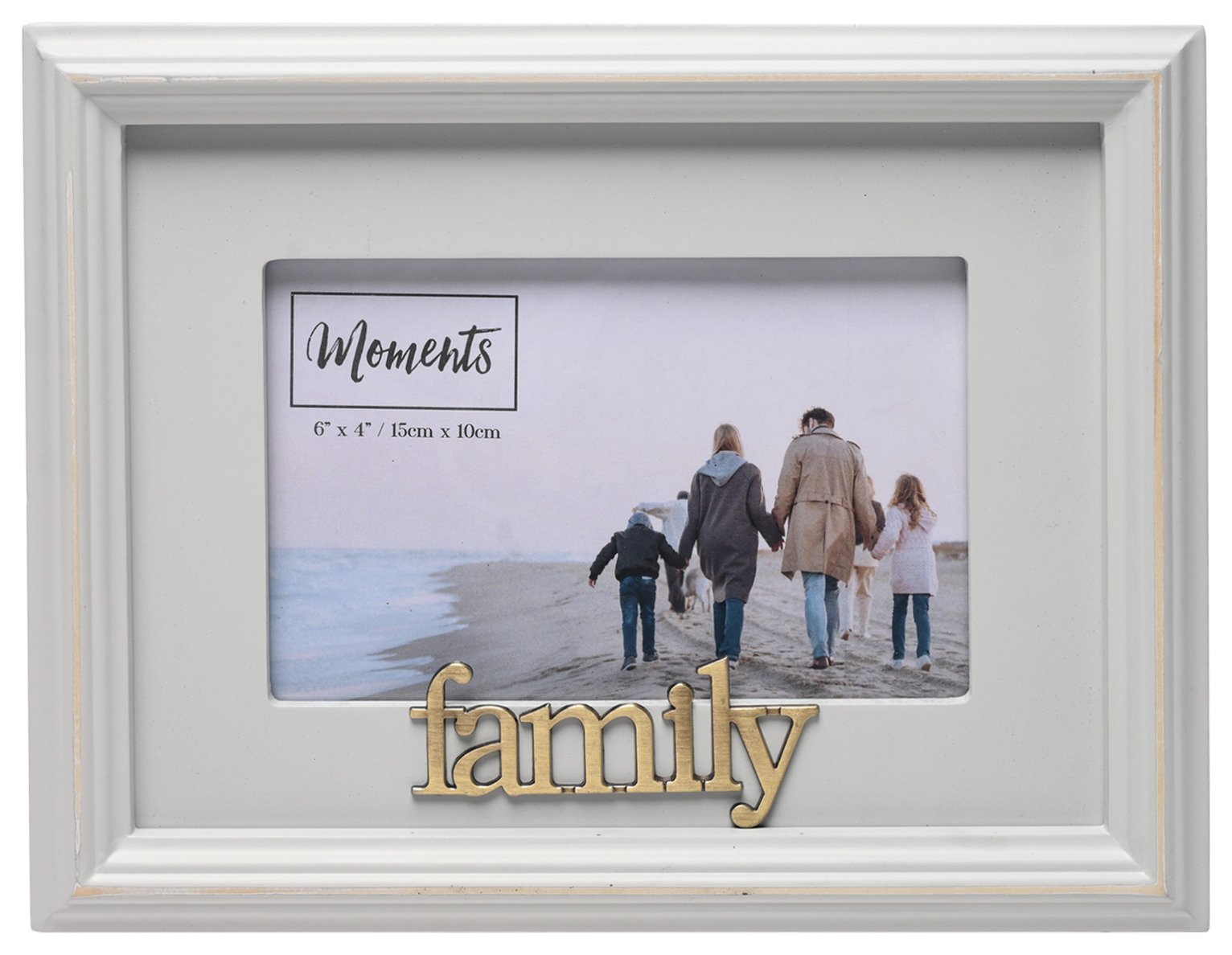 Moments Family Wooden Photo Frame - Taupe - 18x23cm