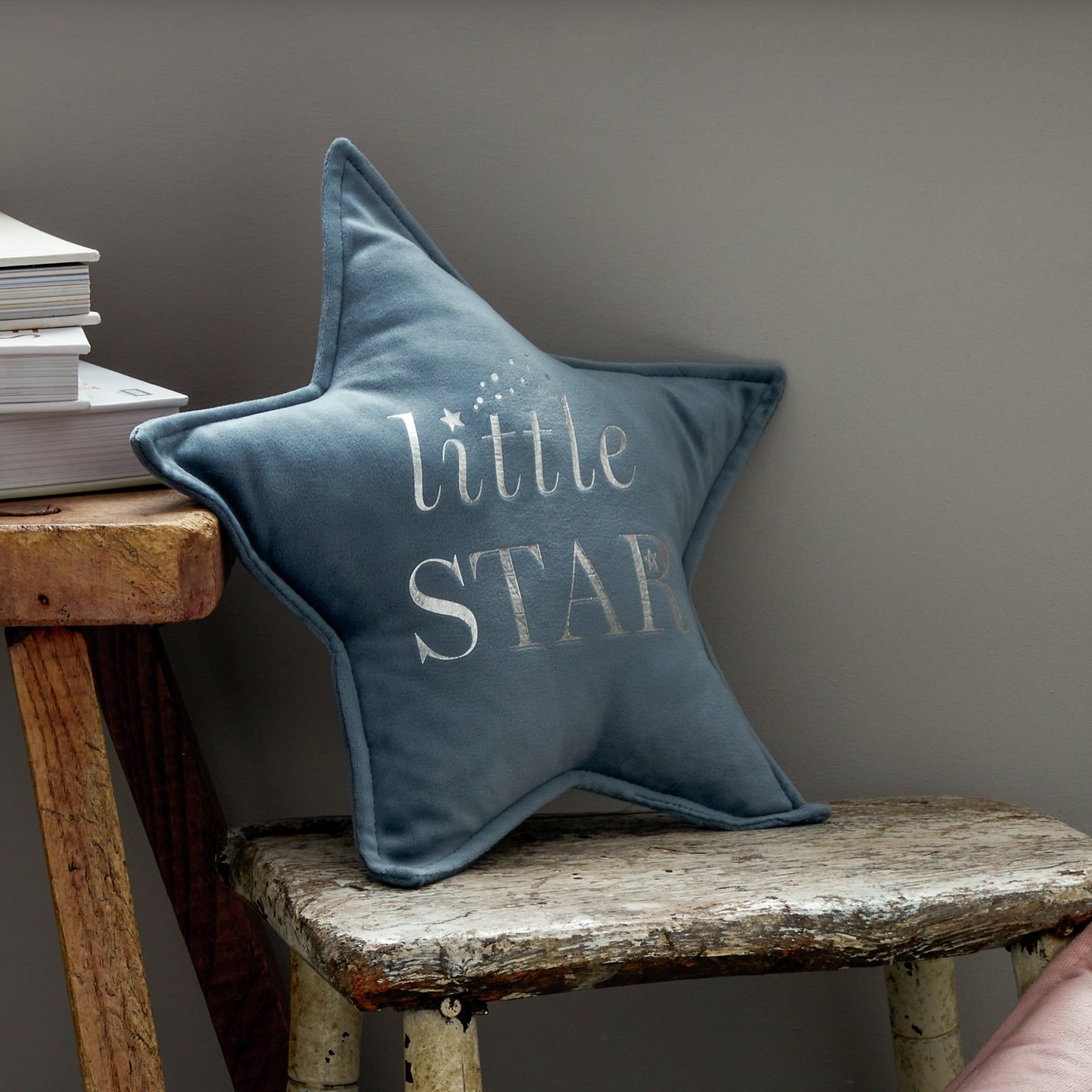 Bambino Little Star Cushion - Blue - 30x30cm
