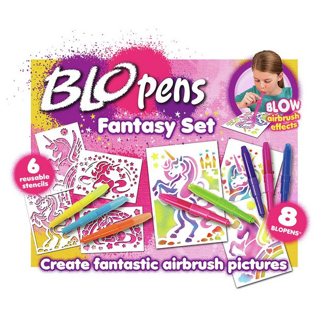 BloPens Air-mazing Color Workshop Kit with 11 Stencils 