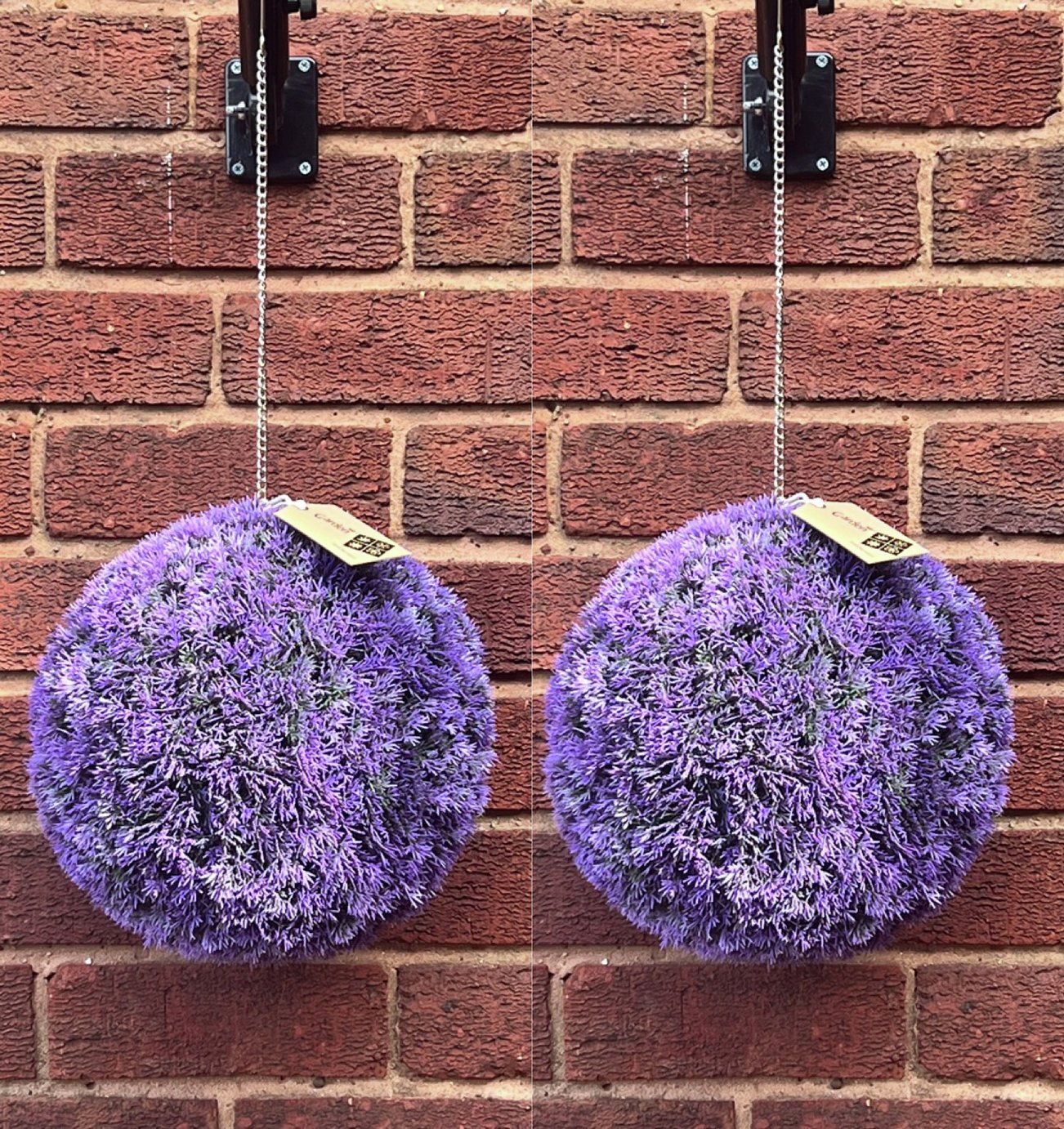 Garden XP Artificial Purple Topiary Hanging Balls - Set of 2