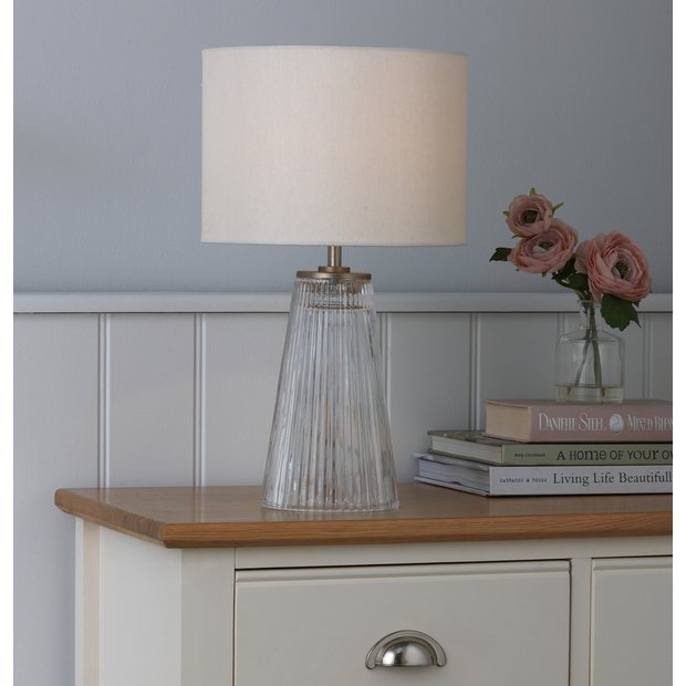 Buy Argos Home Le Marais Pressed Glass Table Lamp - Cream | Table lamps | Argos