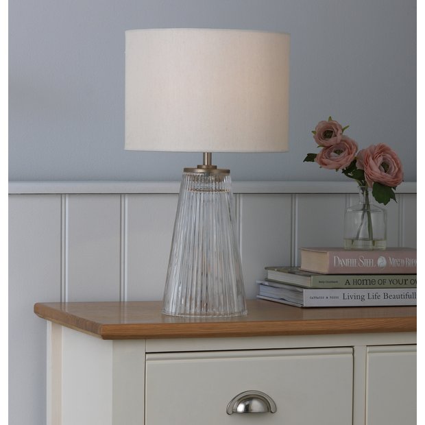 Buy Argos Home Le Marais Pressed Glass Table Lamp Cream