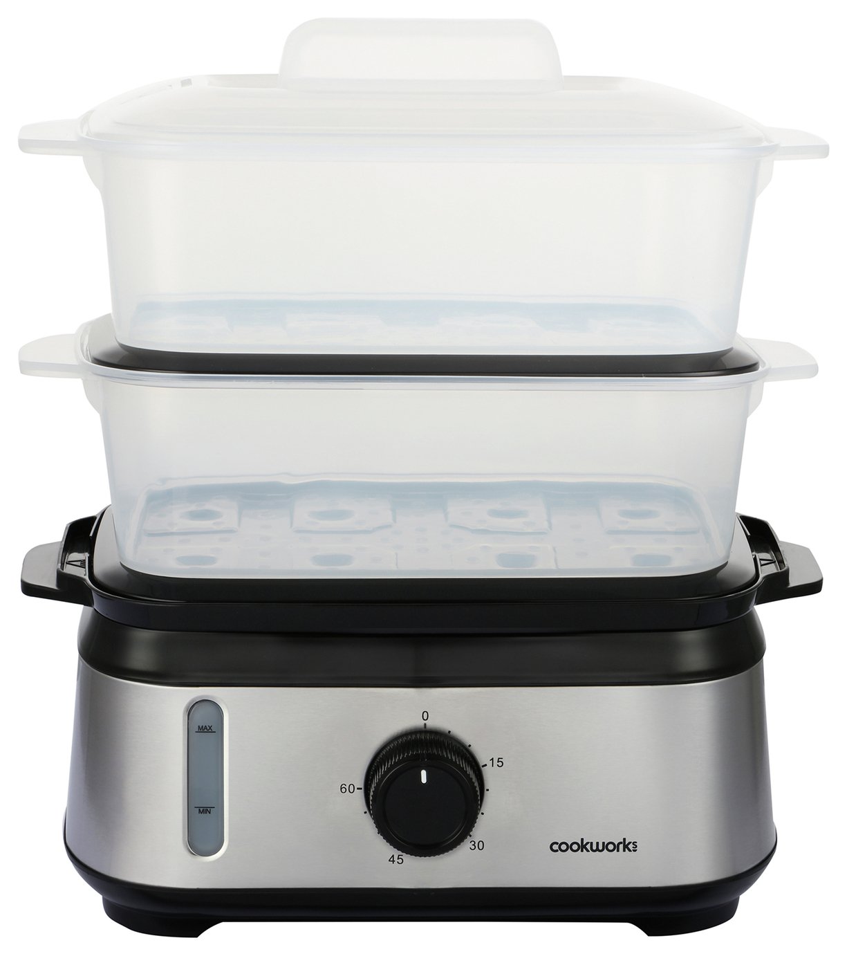 Cookworks FS1400-GS 2 Tier Steamer - Stainless Steel 