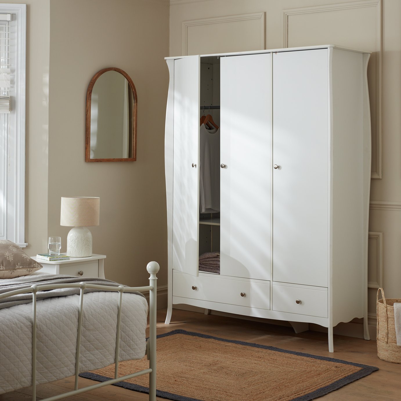 Argos Home Amelie 3 Door 2 Drawer Wardrobe - White