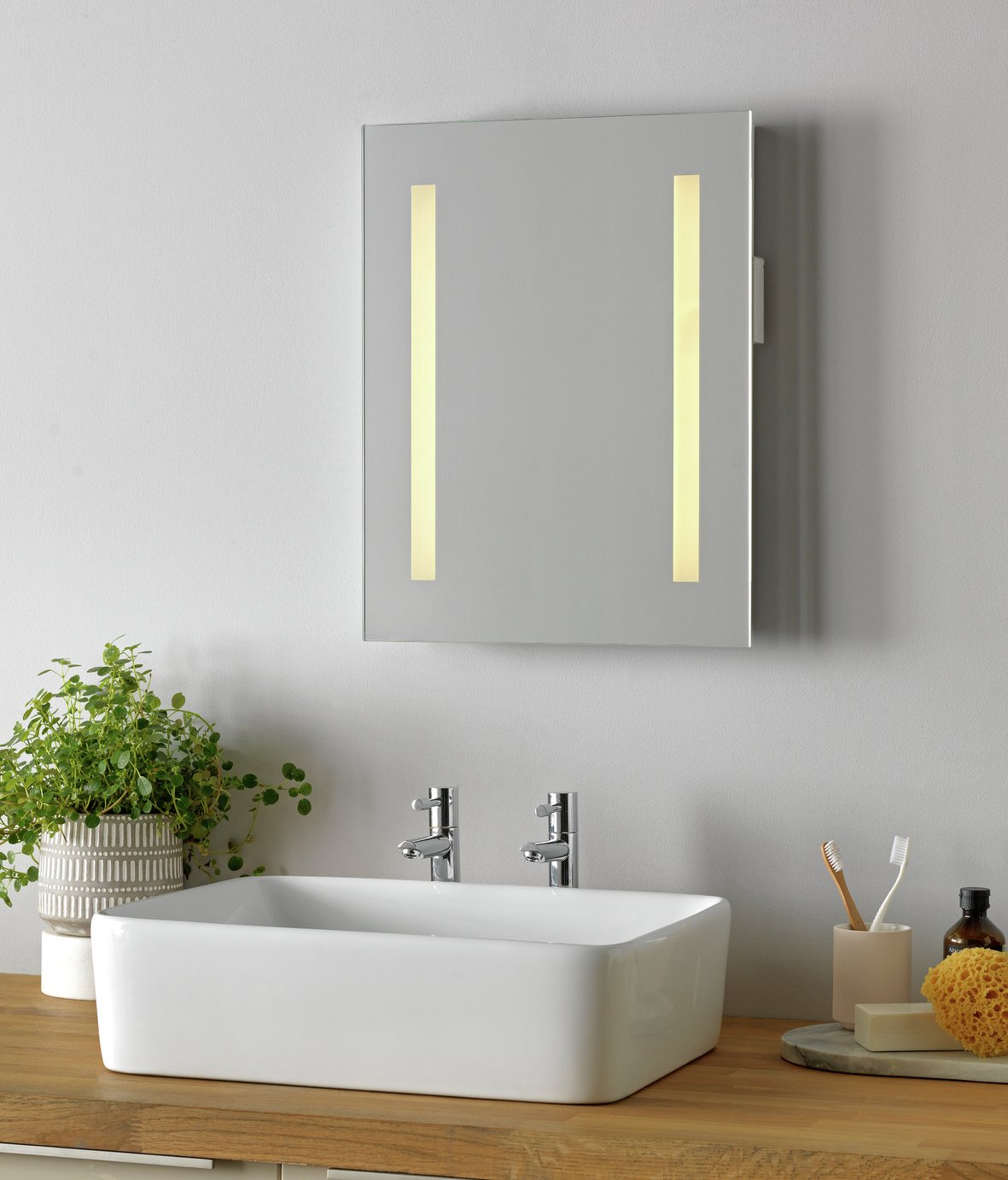 Argos Home Bathroom LED Demister Shaver Mirror - 50x40