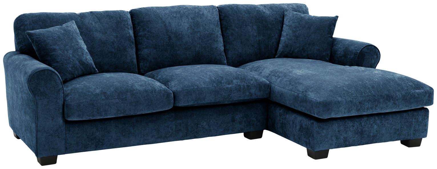 Argos Home Taylor Fabric Right Hand Corner Sofa - Blue