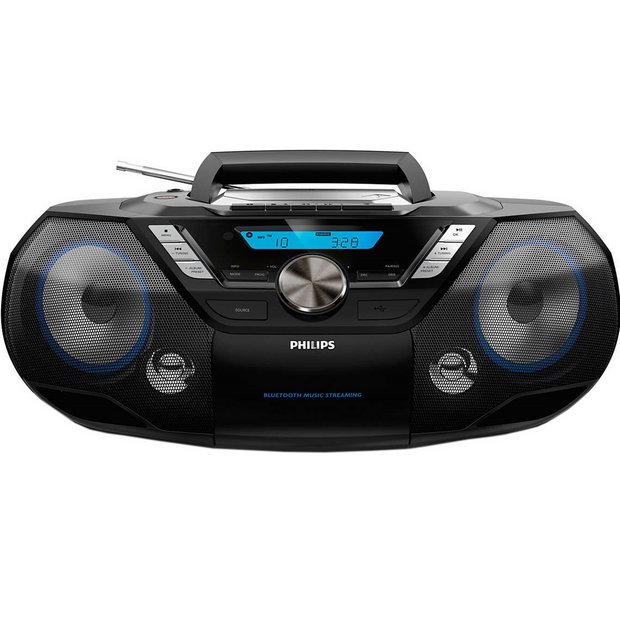 Buy Philips AZB798 Boombox Bluetooth CD Cassette Player – Black | CD players  | Argos