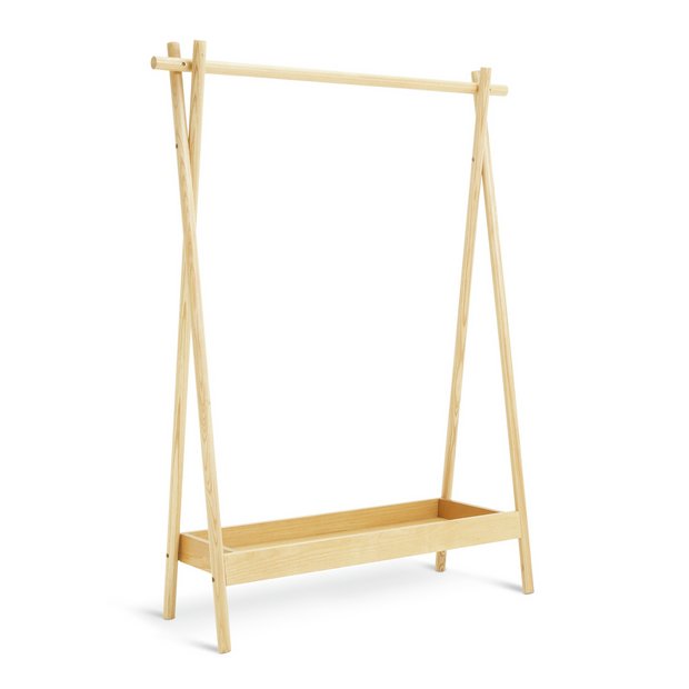 Argos home clothes rail best sale with wood effect shelf