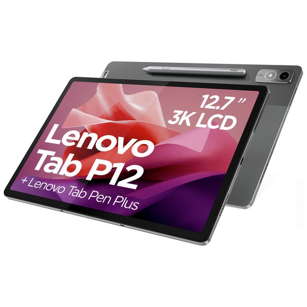 Buy Lenovo Tab P12 12.7 Inch 128GB Wi-Fi Tablet Bundle - Grey