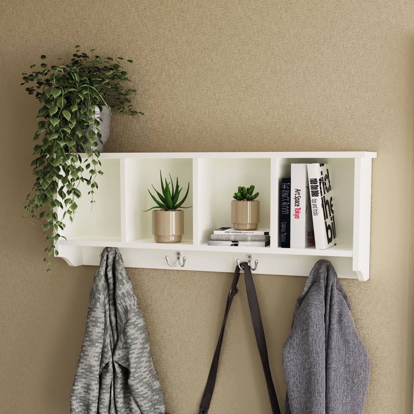 GFW Kempton 92cm Wall Rack - White