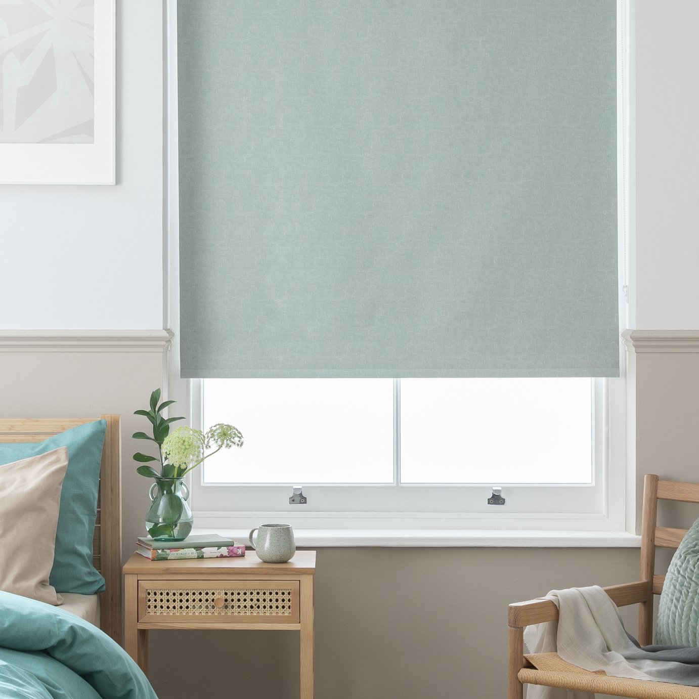 Habitat Textured Blackout Sage Green Roller Blind