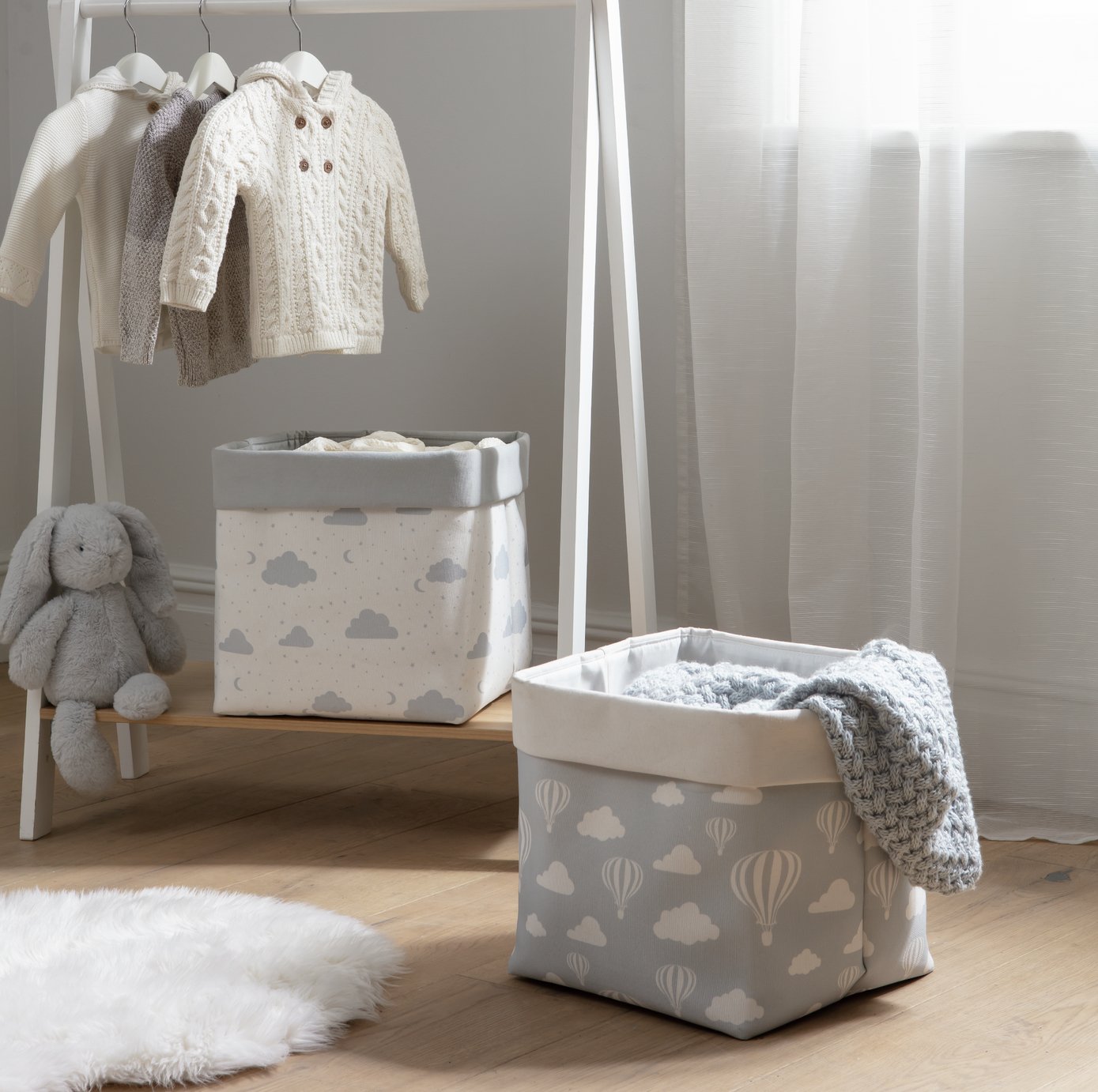 Argos Home Nursery Pack of 2 Storage Bag - Grey