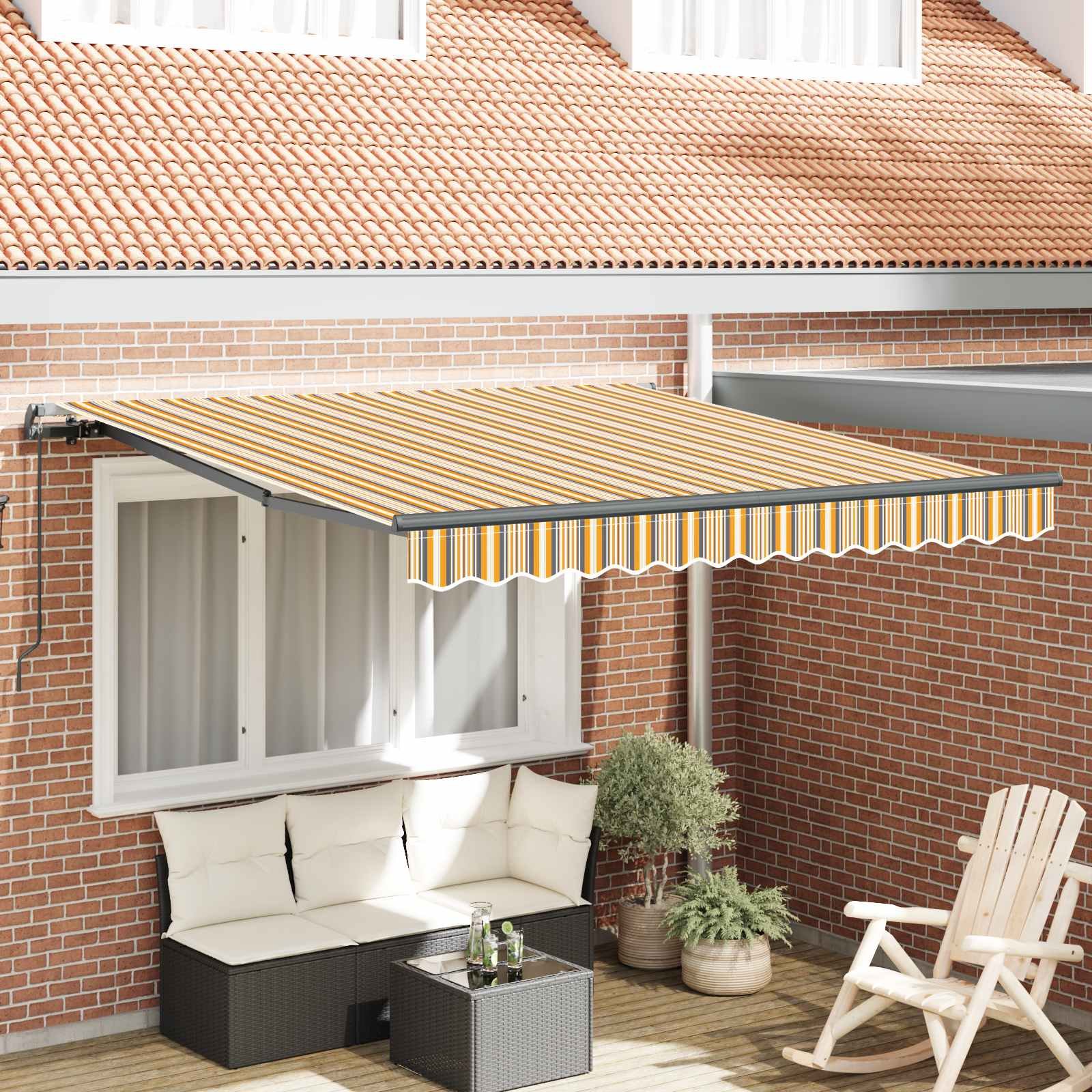 Walplus Aluminium Retractable Awning - Multicolour - 300 x 250 cm - 165 cm