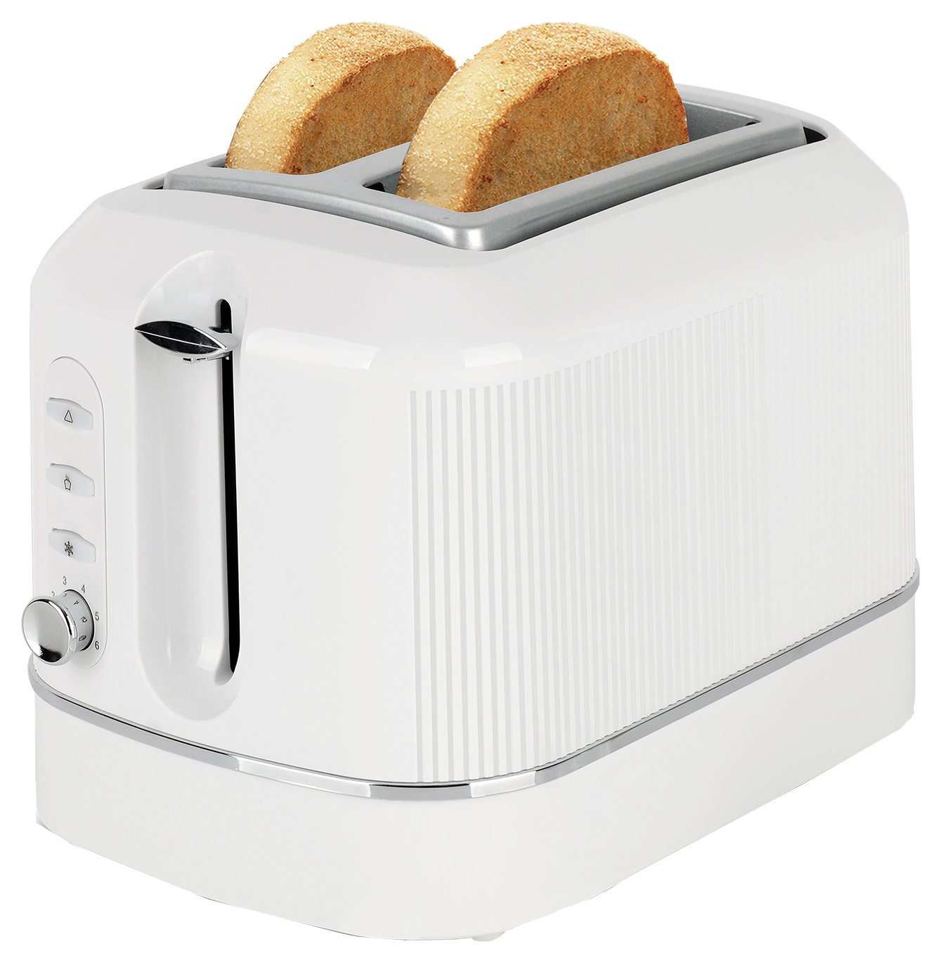Cookworks Texture Tilly 2 Slice Toaster - White
