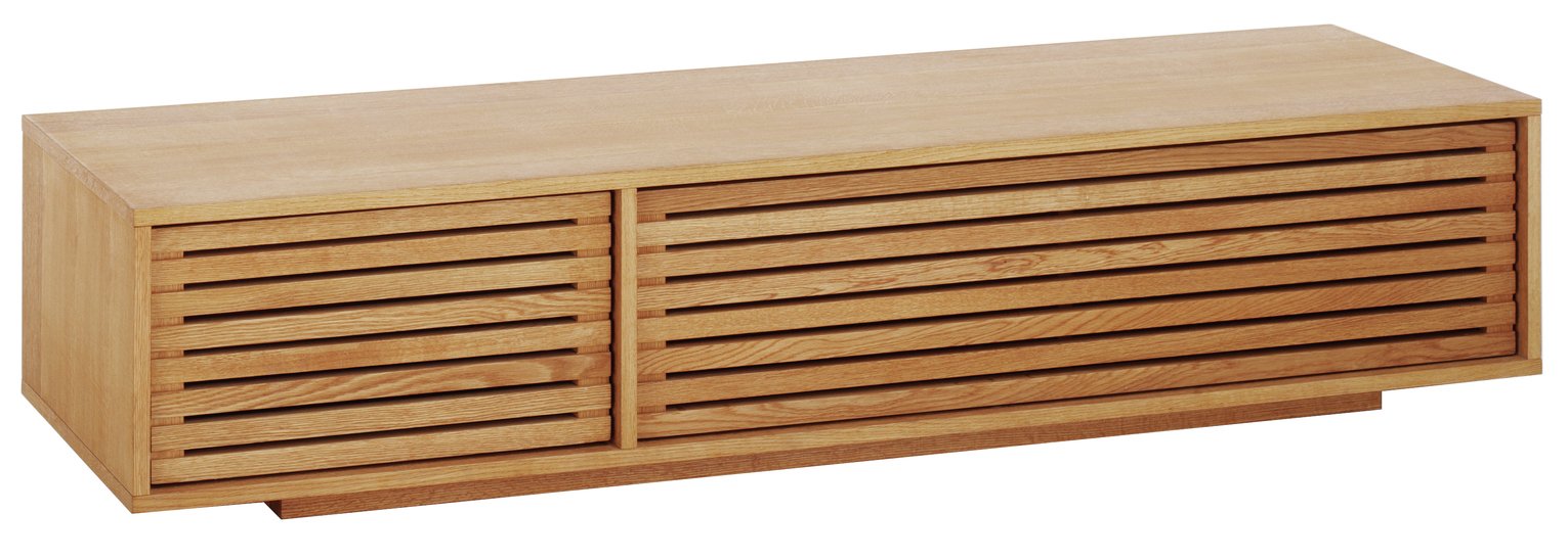 Habitat Max Slatted 2 Door TV Unit - Natural