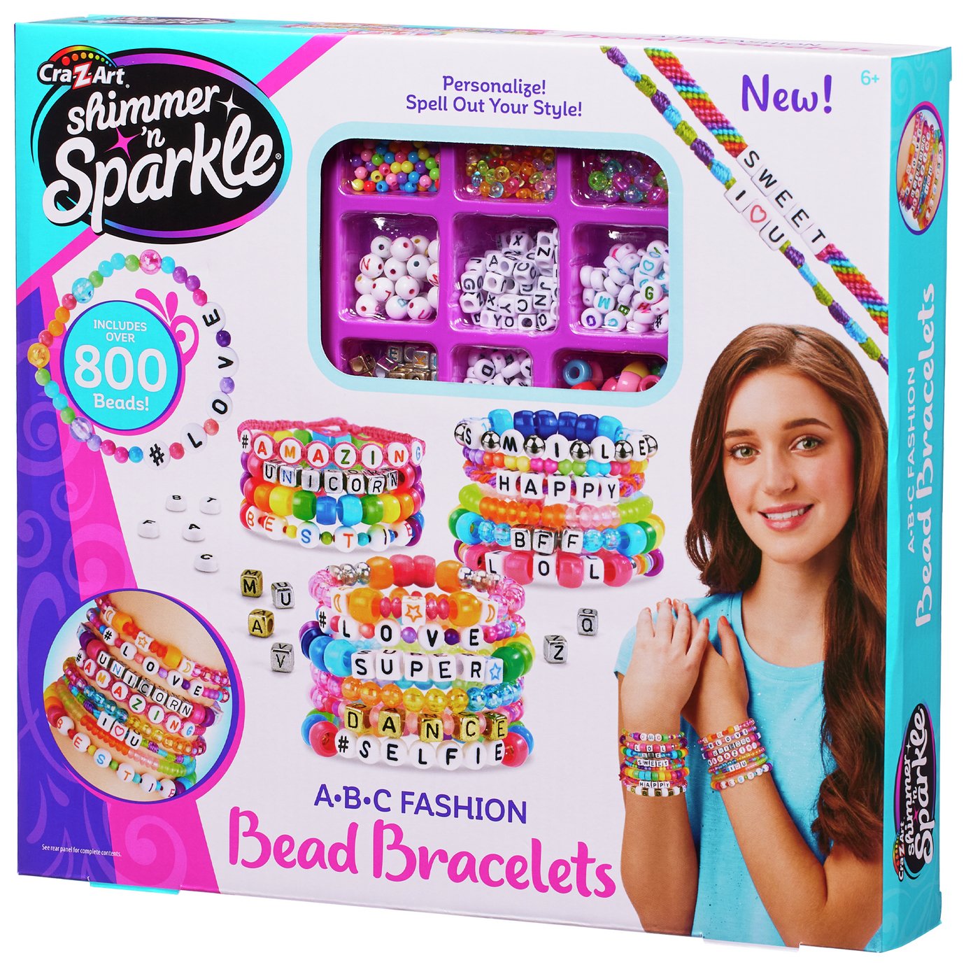 Shimmer N Sparkle ABC Fashion Bead Bracelet