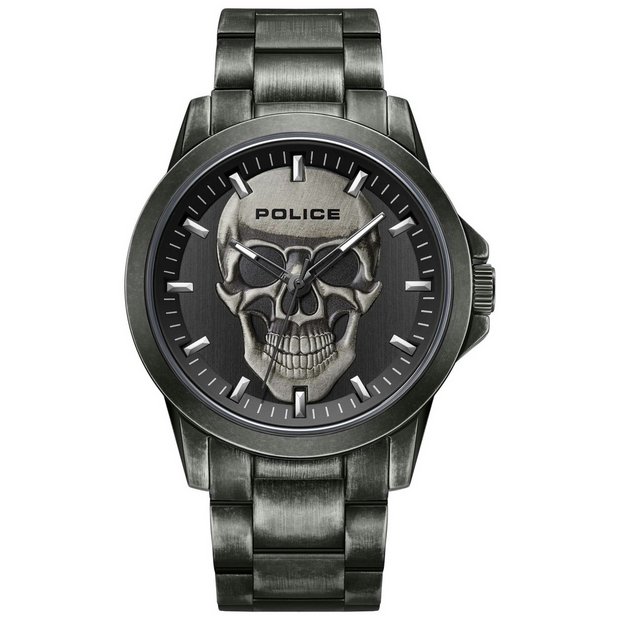 Buy Police Flick Stainless Steel Grey Bracelet Watch Men s watches Argos