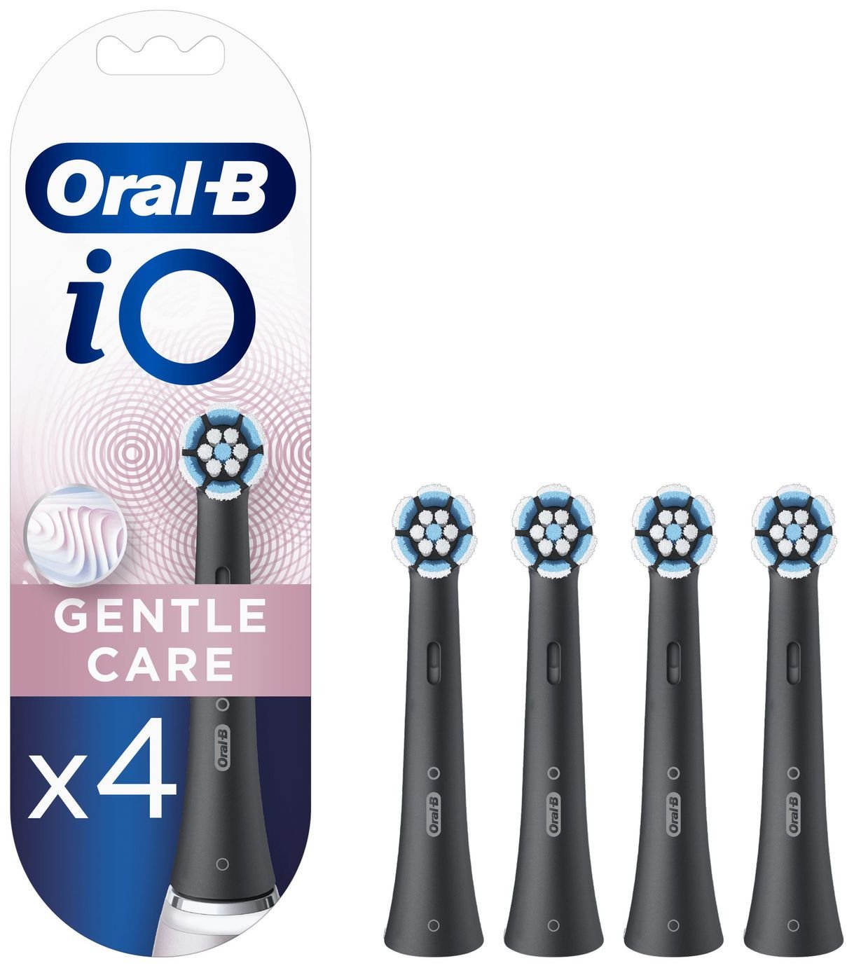 Oral-B iO Gentle Care Toothbrush Heads Black – 4 Pack