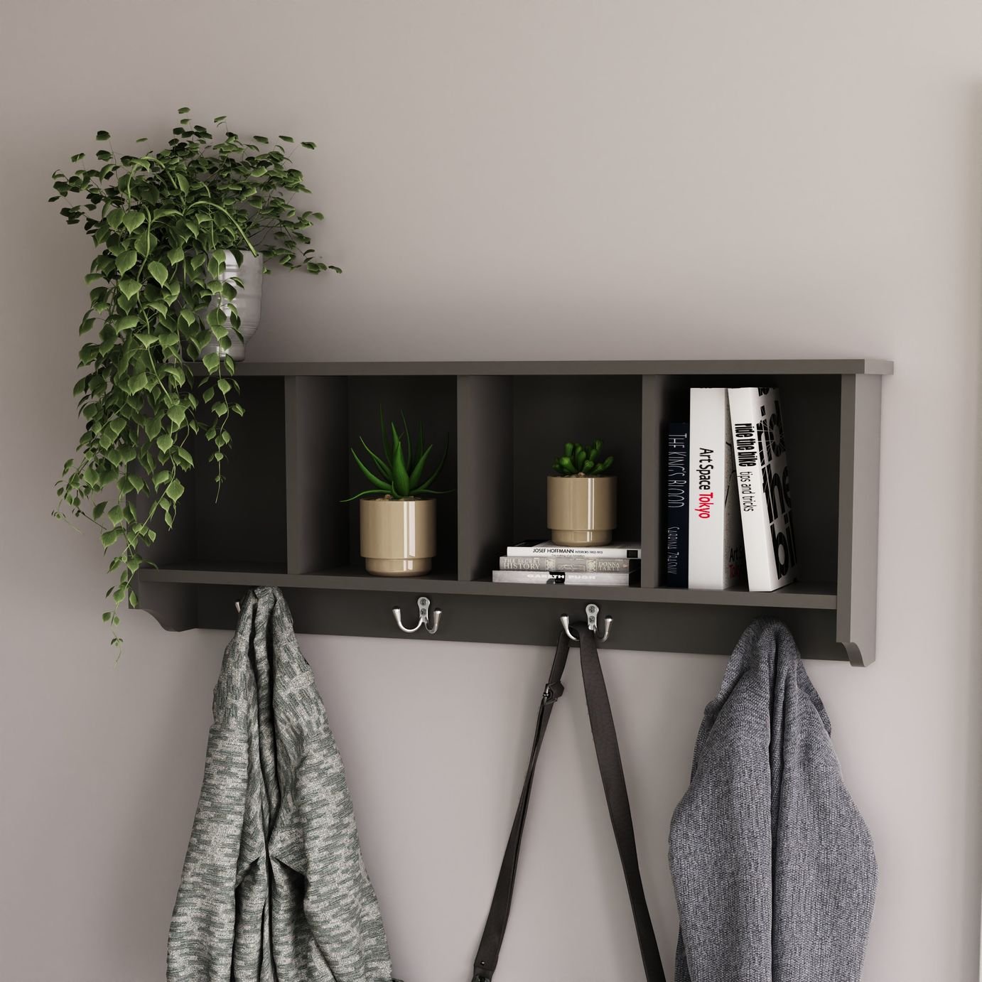 GFW Kempton 92cm Wall Rack - Grey