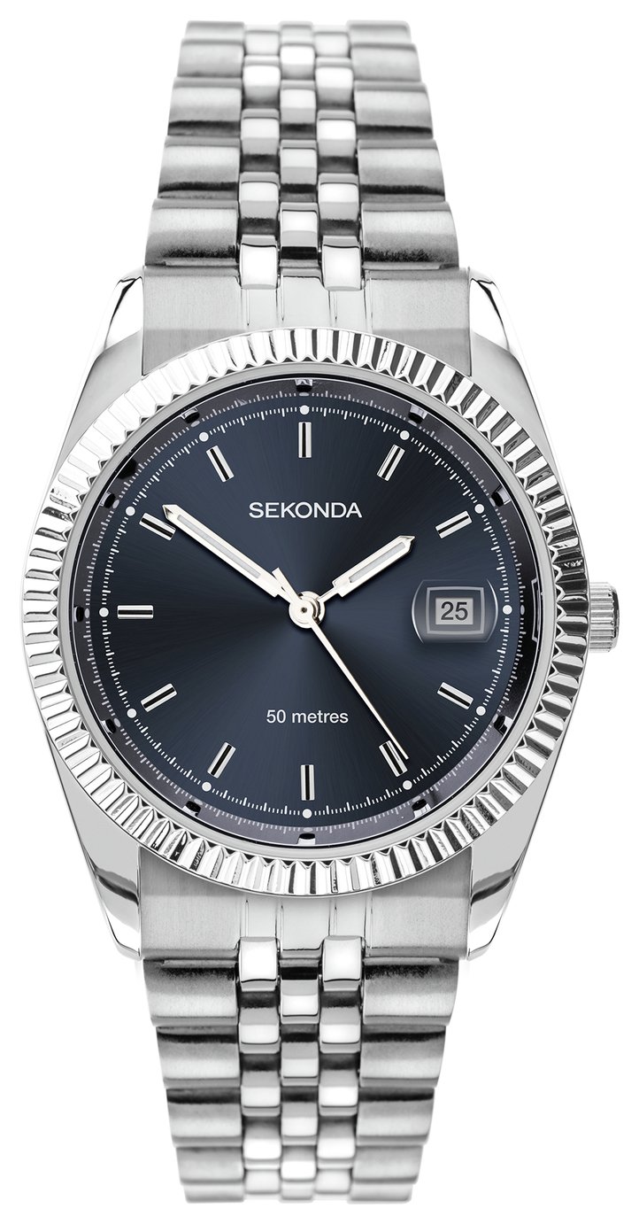 Sekonda Men's Stainless Steel Blue Dial Bracelet Watch