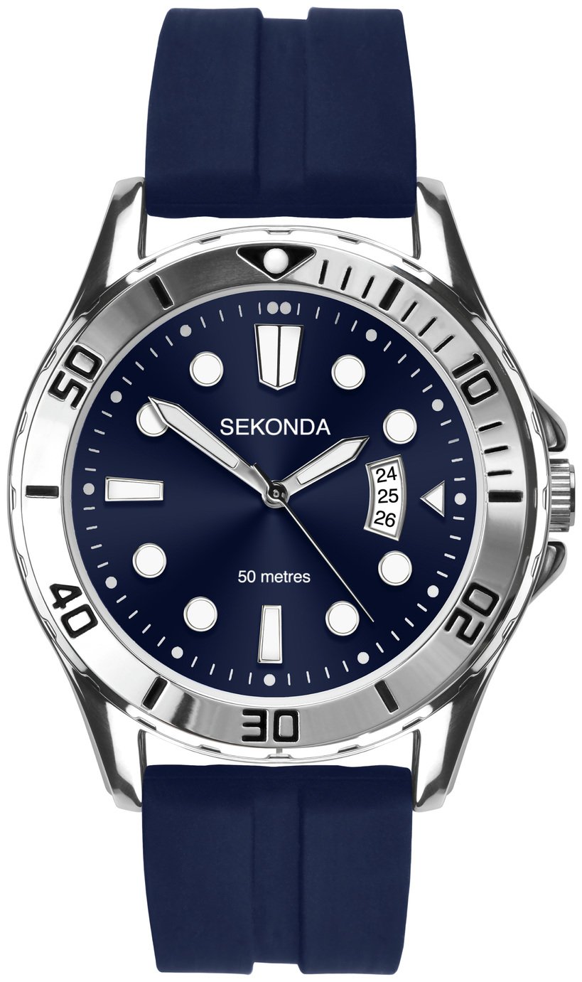 Sekonda Men's Blue Silicone Strap Watch 