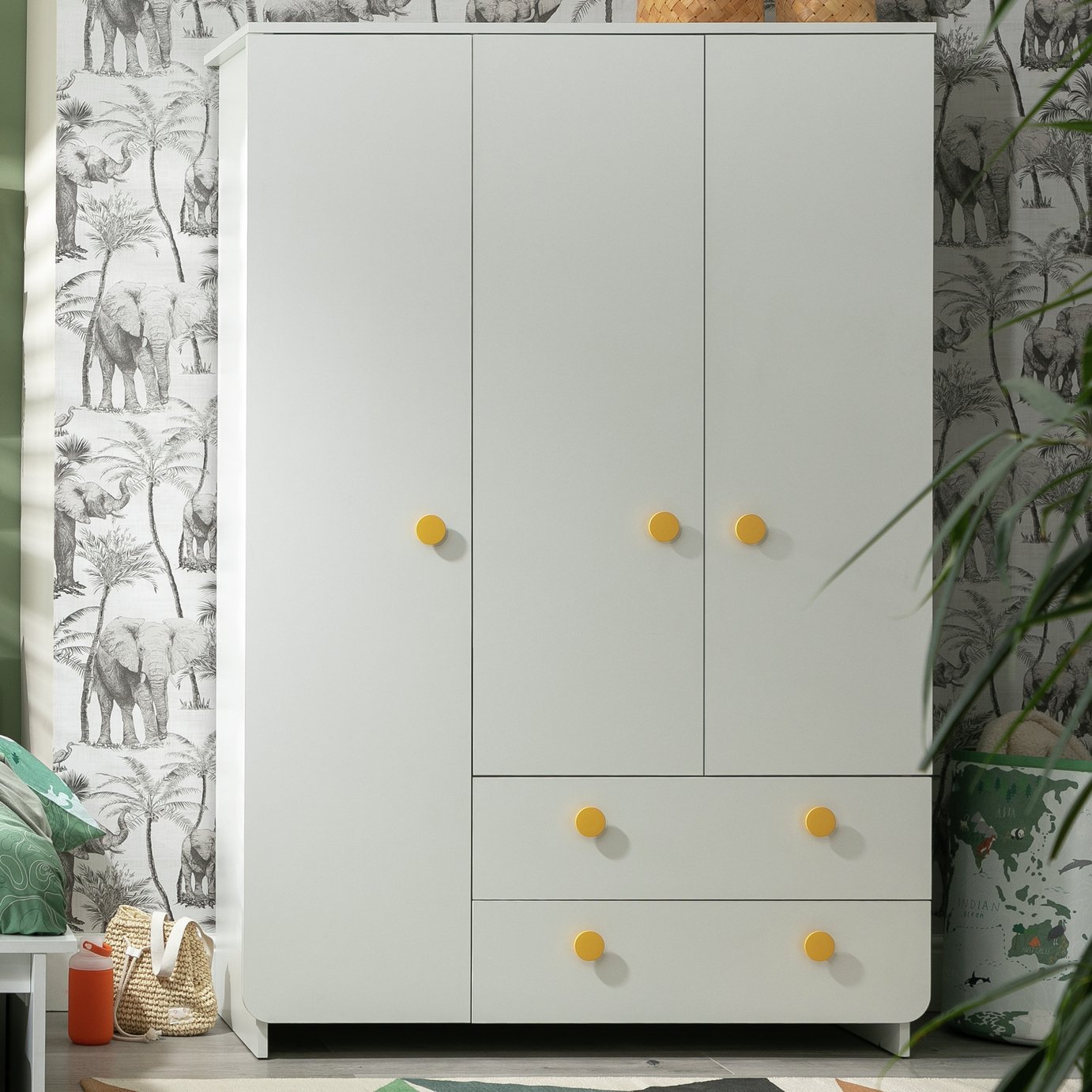 Habitat Kids Rudi 3 Door Wardrobe - White