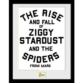 David Bowie Rise & Fall Typographic Framed Print - 30x40cm