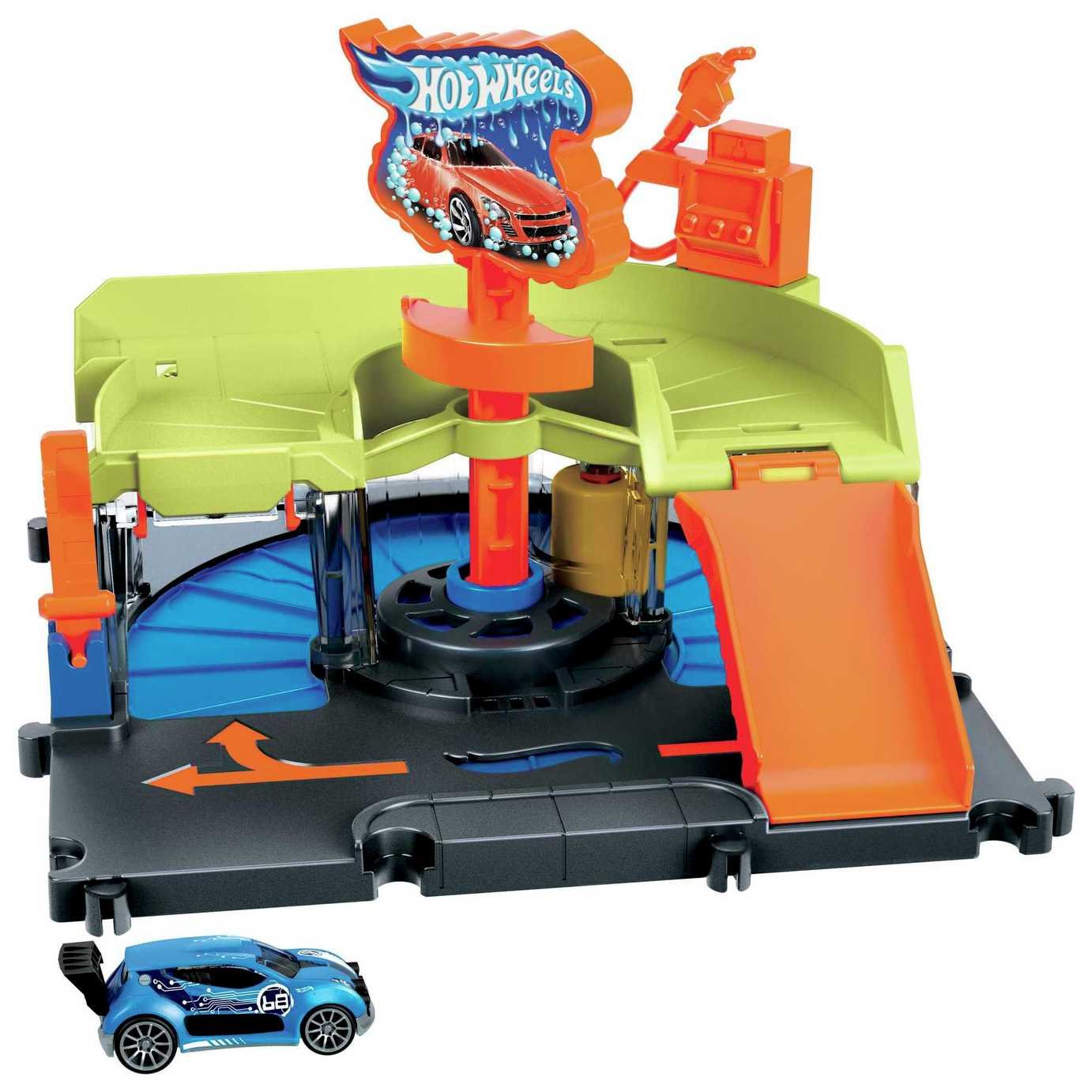 Hot Wheels City Downtown Express Car Wash & Toy Car Playset