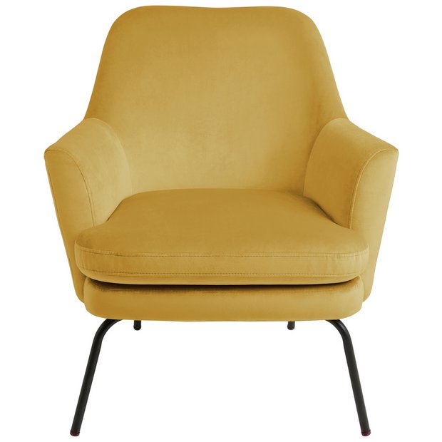 Buy Habitat Celine Velvet Accent Chair Mustard Armchairs and chairs Argos