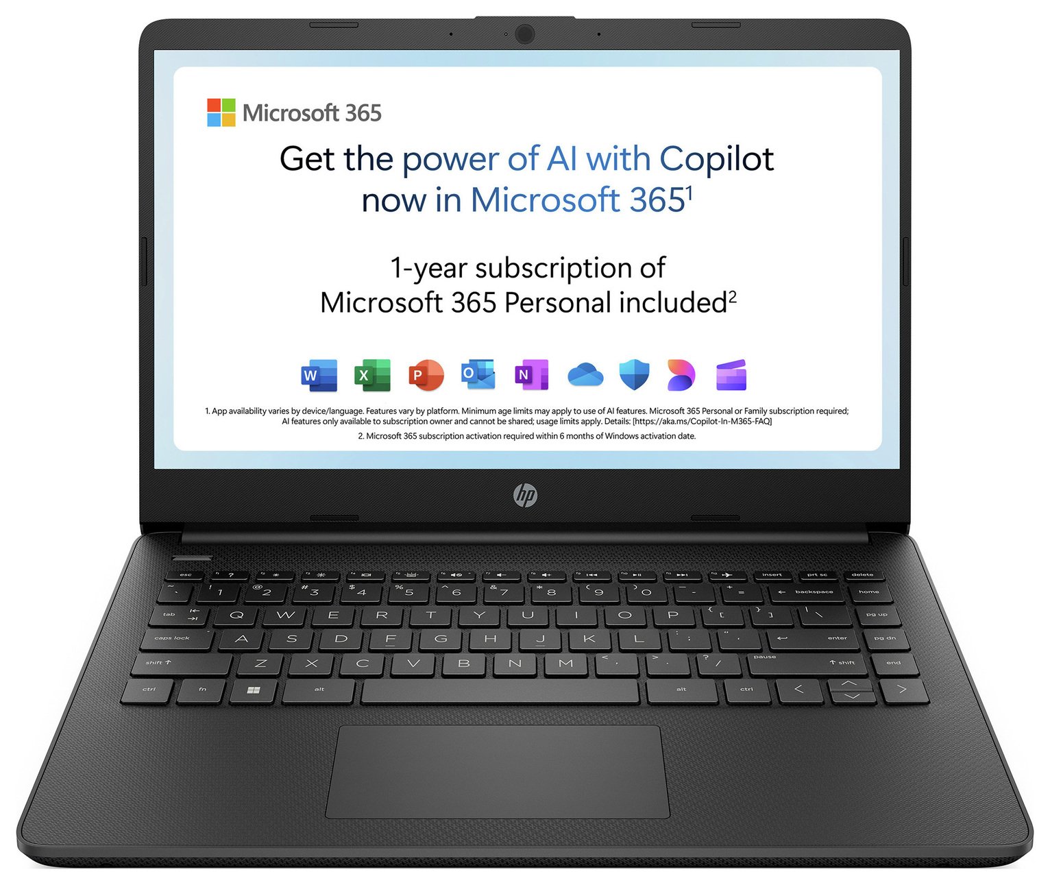 HP Stream 14s-dq0034na 14in Celeron 4GB 128GB Laptop - Black