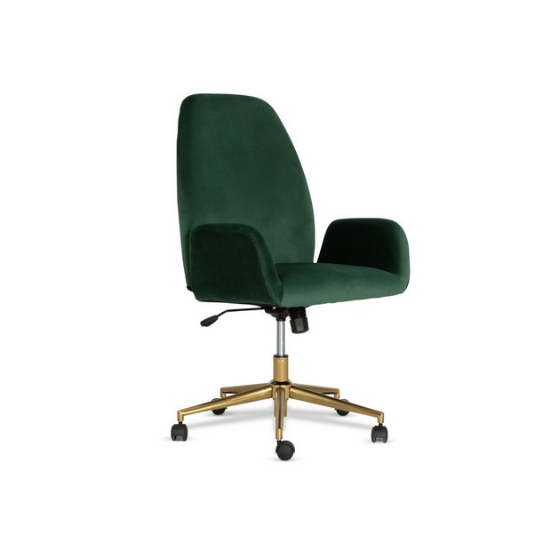 Buy Habitat Clarice Velvet Office Chair - Green | Office chairs | Habitat