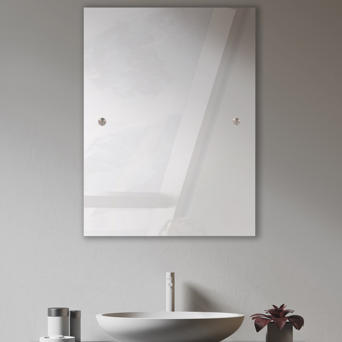 Innova Drilled Bathroom Wall Mirror - 60x45cm