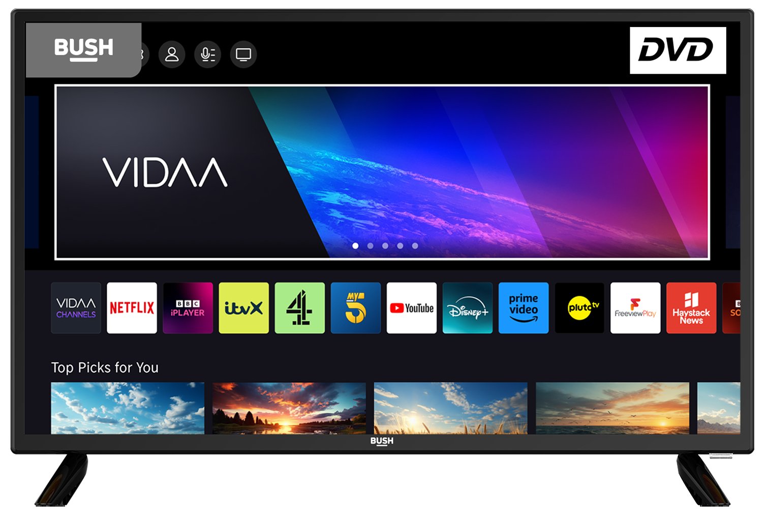 Bush 24 Inch H236V6D HD Ready LED Freeview TV & DVD Combi