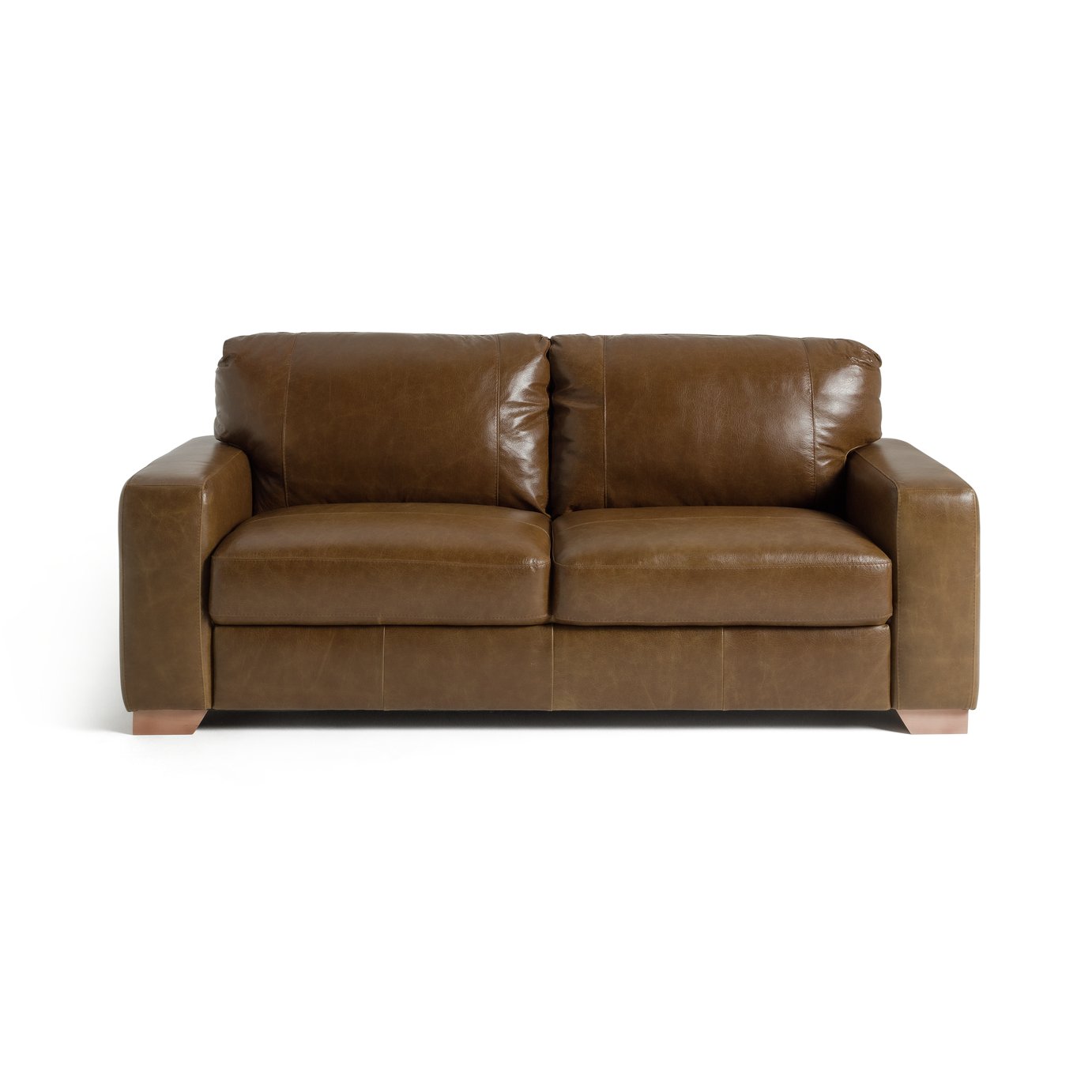 Argos Home Eton Leather 3 Seater Sofa - Tan