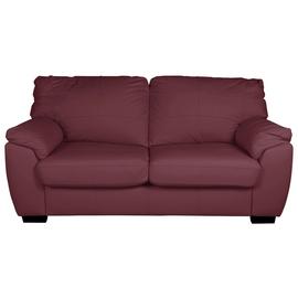 Argos Home Milano 2 Seater Leather Sofa Bed - Burgundy