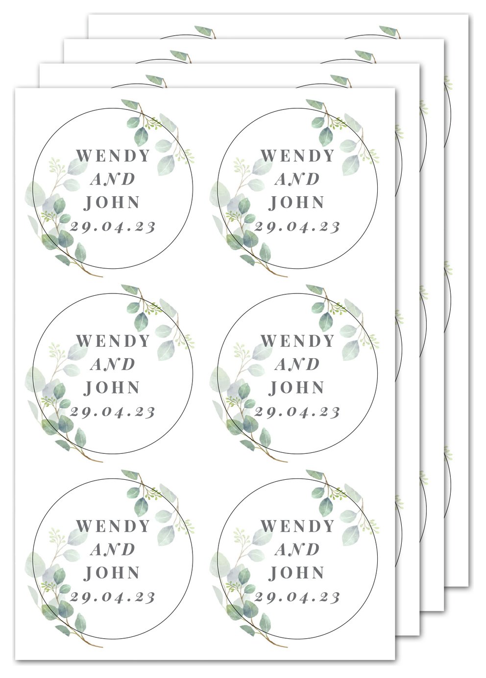 Personalised Message Botanical Sticker Set