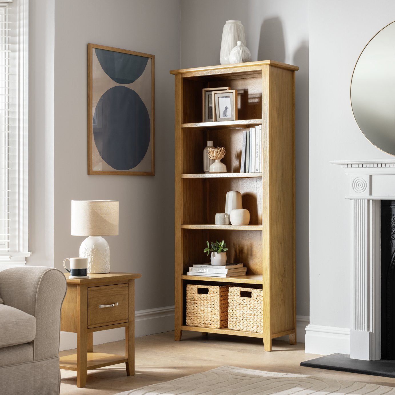 Argos Home Islington Tall Oak Veneer Bookcase