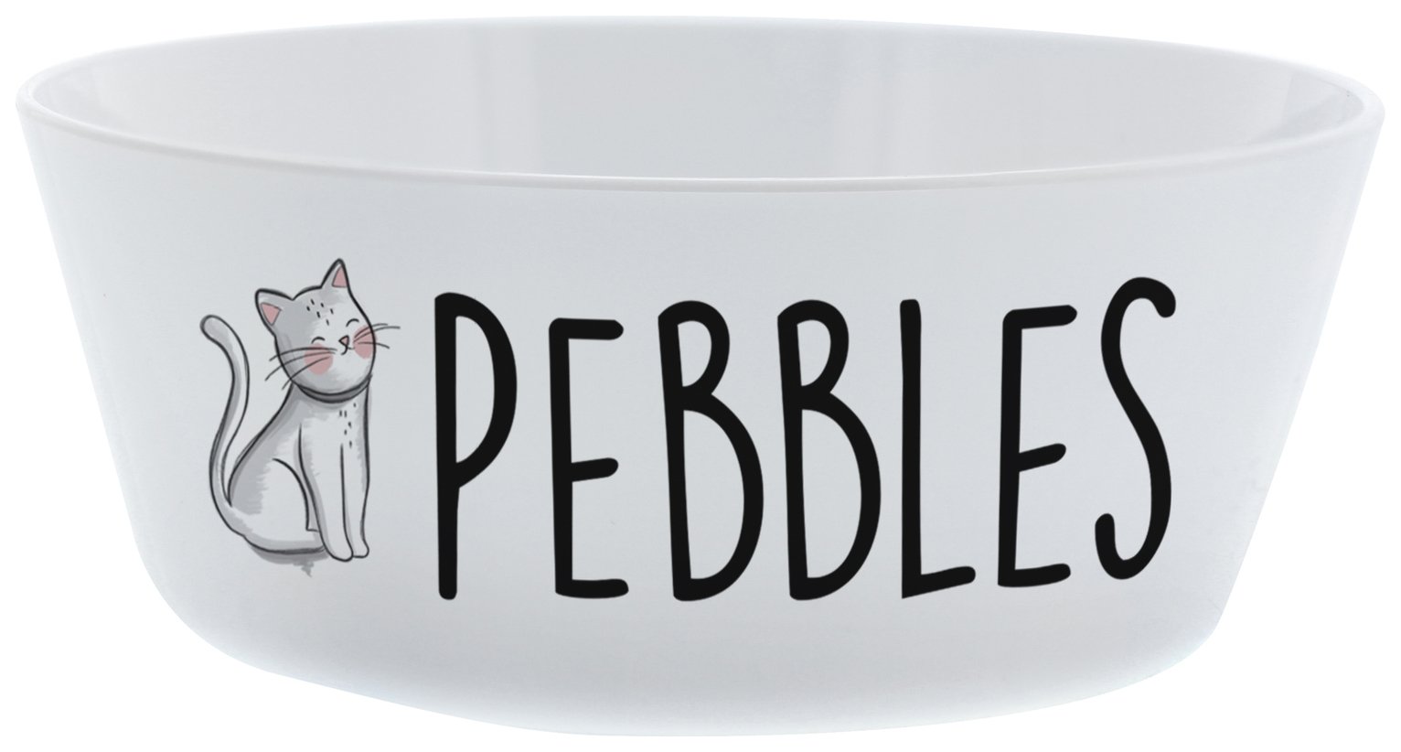Personalised Message Plastic Scribble Cat Bowl