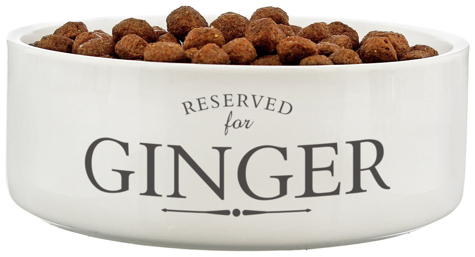 Personalised Message Medium Dog Bowl - White