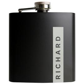 Personalised Message Name Only Black Hip Flask - 170ml