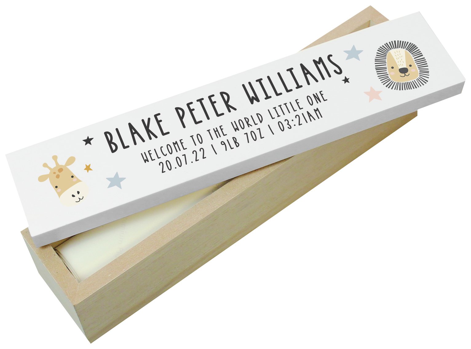 Personalised Message Animals Print Wooden Certificate Holder