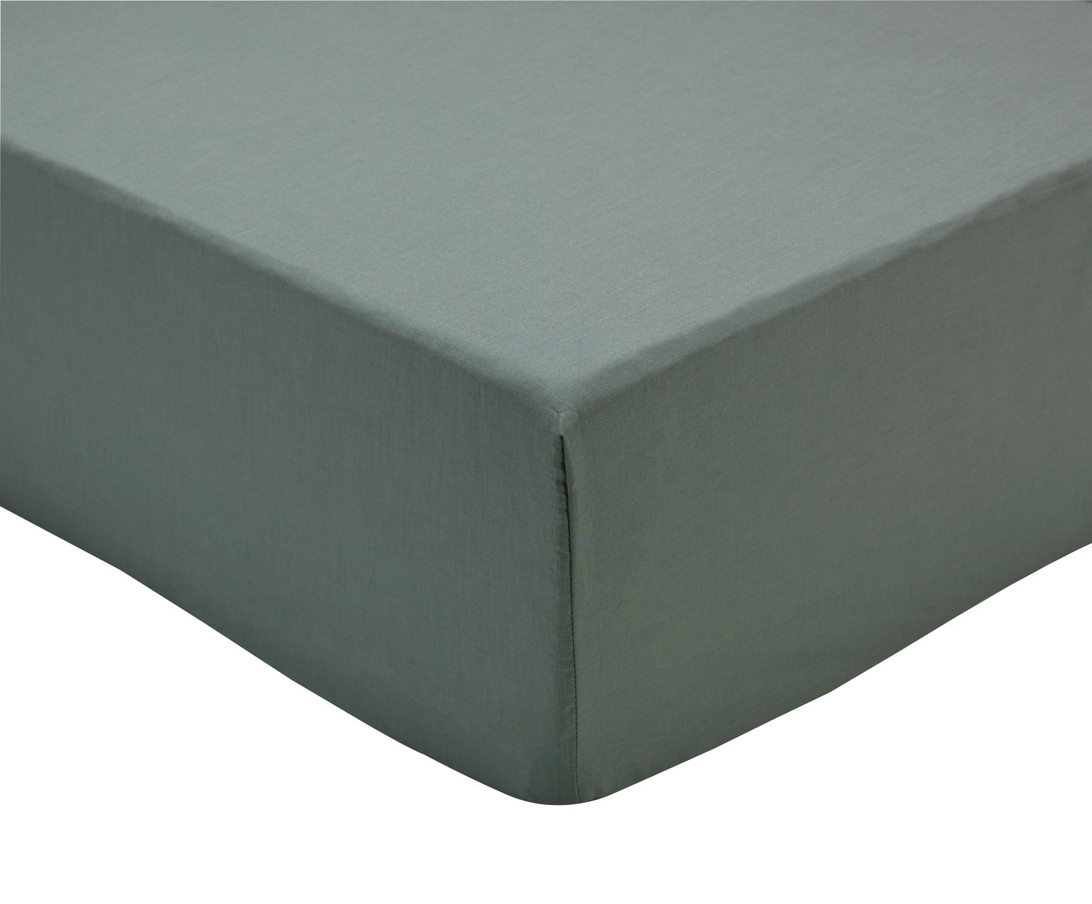 Habitat Cotton Rich Plain Fitted Sheet