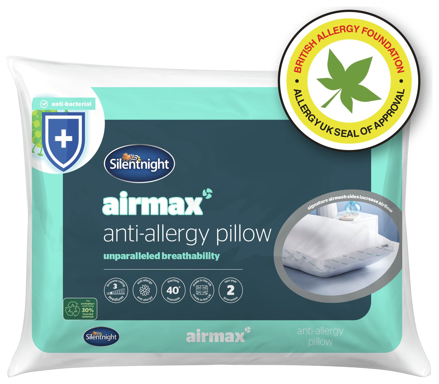 Silentnight Airmax Anti-Allergy Medium Pillow