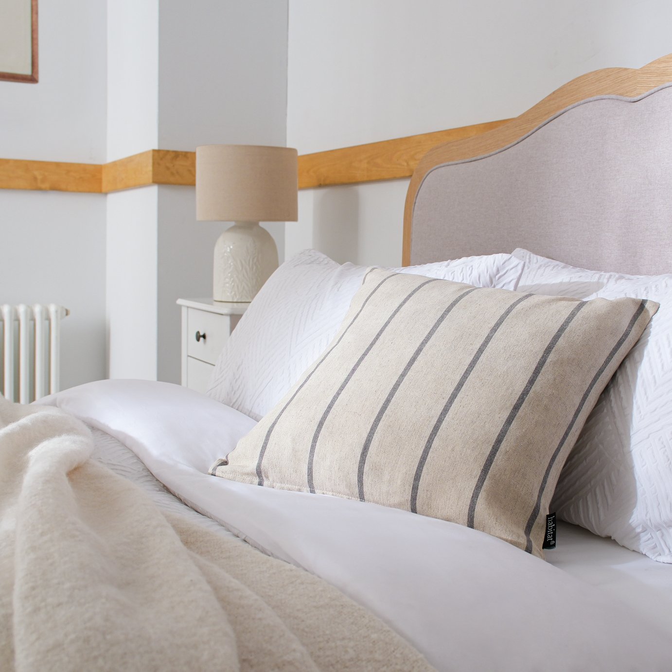 Habitat Linear Striped Cushion - 43x43cm