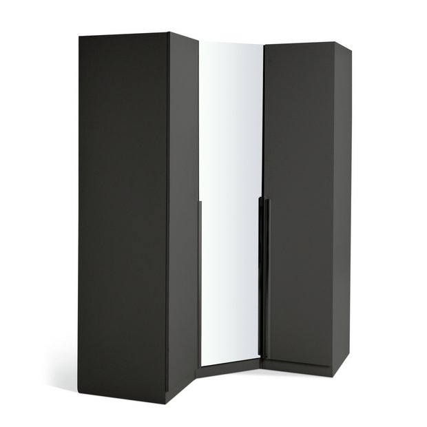 Corner deals black wardrobe