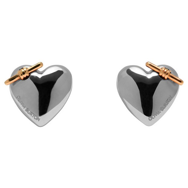 Buy Olivia Burton Stainless Steel Knot Heart Stud Earrings