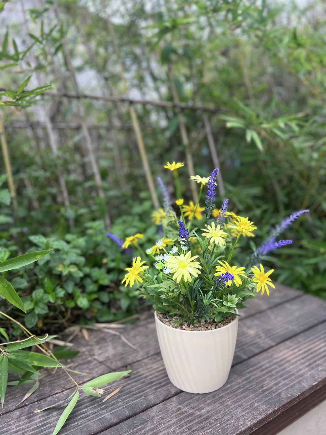 Garden By Sainsbury's Artificial Yellow Flowers In Pot 