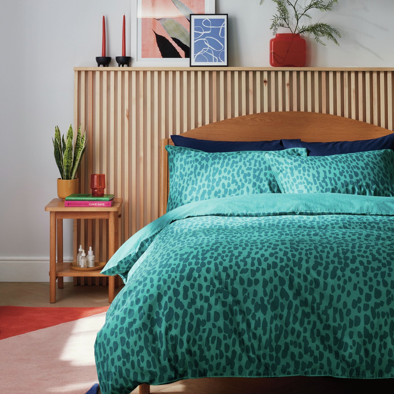 Habitat Emerald Brush Strokes Green Bedding set - King