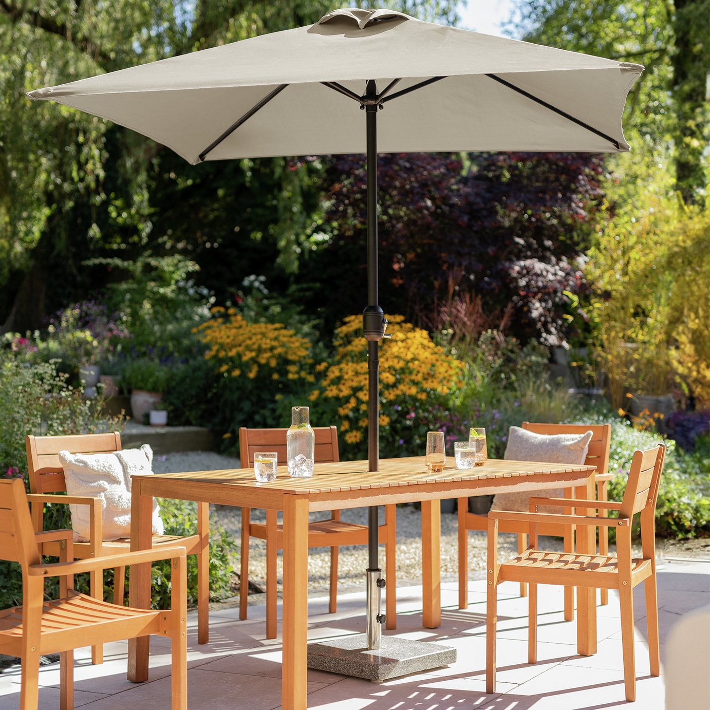 Habitat 2m  Square Garden Parasol - Cream